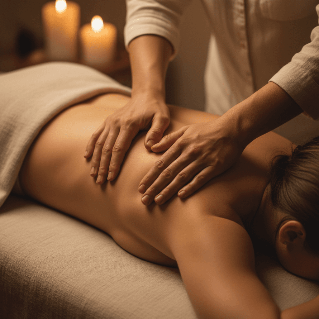 Therapeutic massage hands close-up
